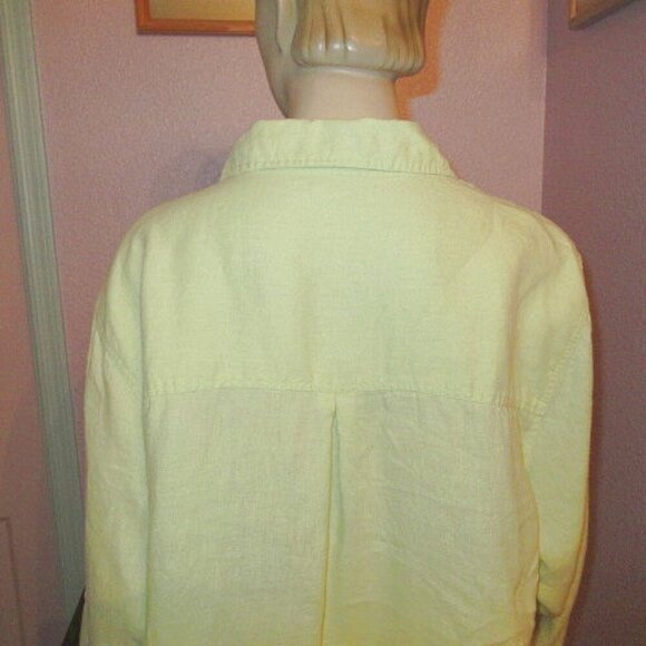 Vtg Paraphrase Linen Blouse Top Size 3X Eyelet Button Up Tunic Shirt Lagenlook - Picture 10 of 12